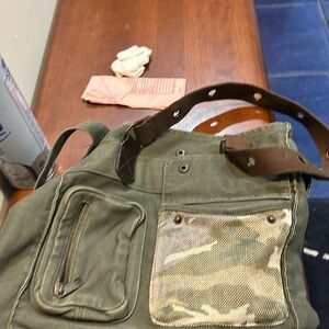 Green army looking shoulder bag
